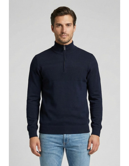 Nerovago lupetto lavorato mezza zip 750102 [976e8228]