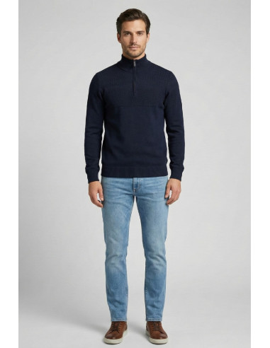 Nerovago lupetto lavorato mezza zip 750102 [fc05473f]