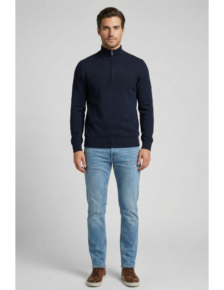 Nerovago lupetto lavorato mezza zip 750102 [fc05473f]