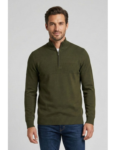 Nerovago lupetto lavorato mezza zip 750102 [6d1650cb]
