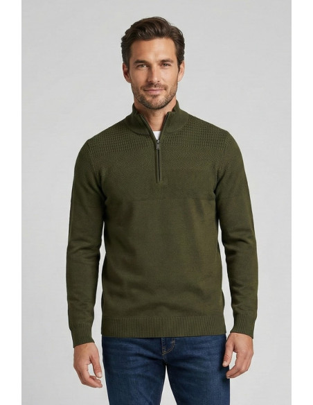 Nerovago lupetto lavorato mezza zip 750102 [6d1650cb]