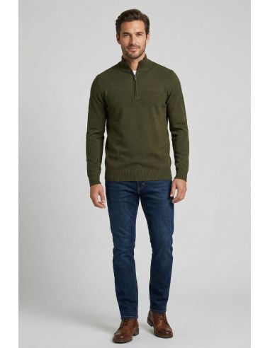 Nerovago lupetto lavorato mezza zip 750102 [067d95dc]