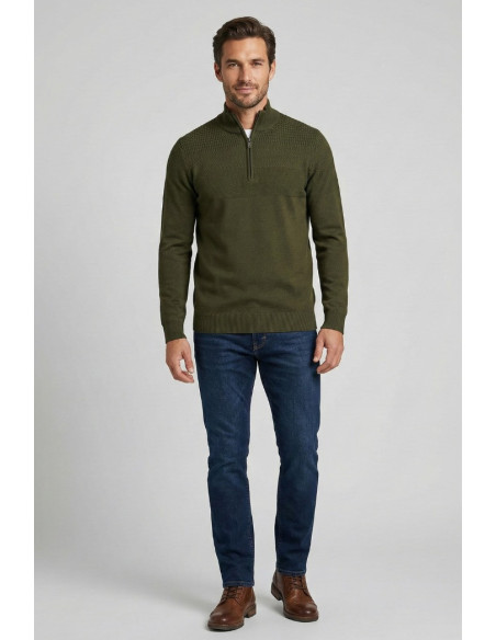 Nerovago lupetto lavorato mezza zip 750102 [067d95dc]
