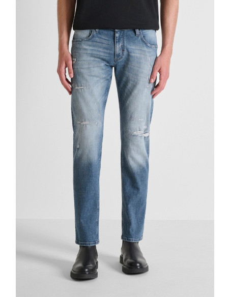 Antony Morato jeans comfort tapered fit in denim malaga blue Kurt mmdt00282-fa750606-w02127 [10884d61]