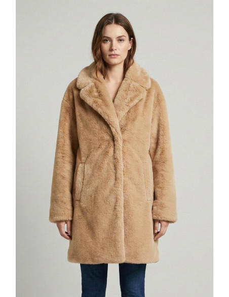 Markup cappotto con effetto pelliccia mw9640628 [7b883724]