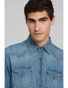 Replay camicia western in denim M4023T.000.26C.94A [34498af7] 2