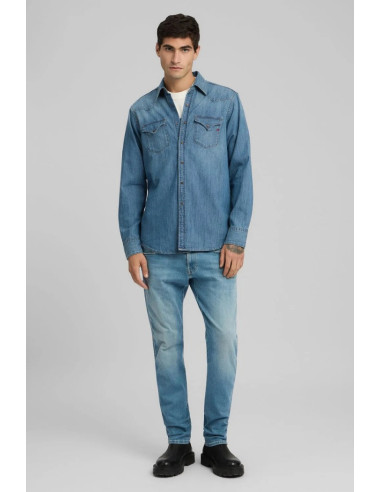 Replay camicia western in denim M4023T.000.26C.94A [86040ced]