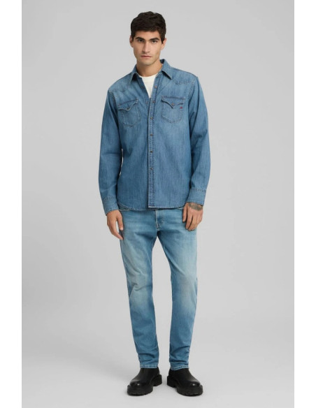 Replay camicia western in denim M4023T.000.26C.94A [86040ced]