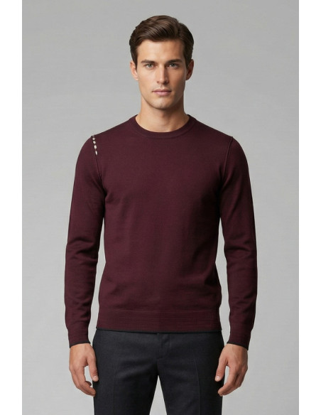 Nerovago maglia girocollo con inserti e toppe 750392 [cde95c92]