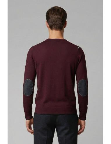 Nerovago maglia girocollo con inserti e toppe 750392 [14cf1f9f]