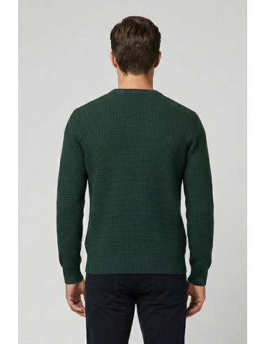 Nerovago maglia girocollo con lavorazione links 750141 [7489da2f]