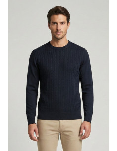 Nerovago maglia girocollo punto treccia sul davanti 750041 [1c4ffd3e]