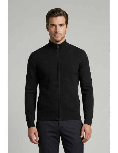 Nerovago cardigan in misto viscosa con zip 750006 [d45ed7af]