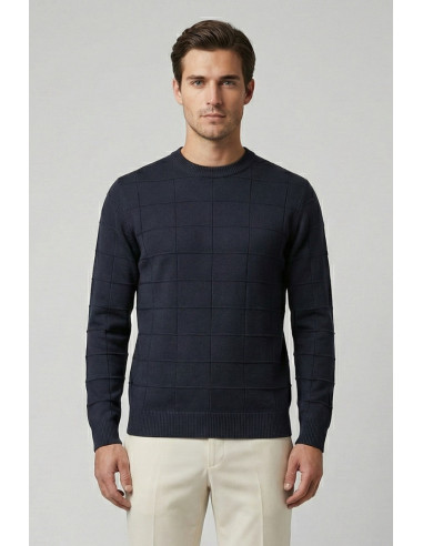 Nerovago maglia girocollo con lavorazione a quadri 750151 [b541c2b3]