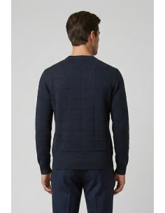 Nerovago maglia girocollo con lavorazione a quadri 750151 [b541c2b3] 2