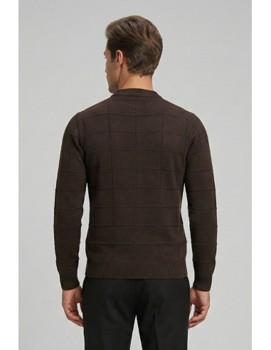 Nerovago maglia girocollo con lavorazione a quadri 750151 [ae7b9653]