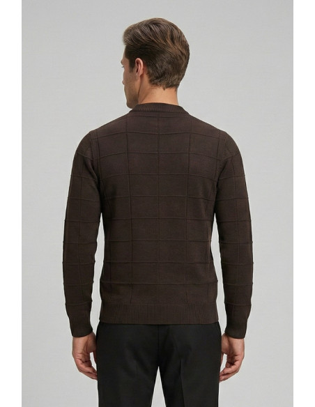 Nerovago maglia girocollo con lavorazione a quadri 750151 [ae7b9653]