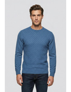 Nerovago maglia girocollo in misto viscosa con intarsi 750361 [f5249382]