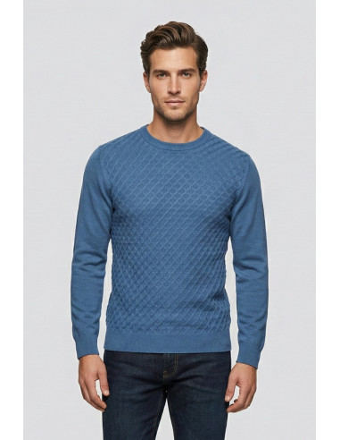 Nerovago maglia girocollo in misto viscosa con intarsi 750361 [f5249382]