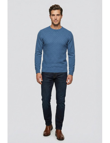 Nerovago maglia girocollo in misto viscosa con intarsi 750361 [9b1f118b]