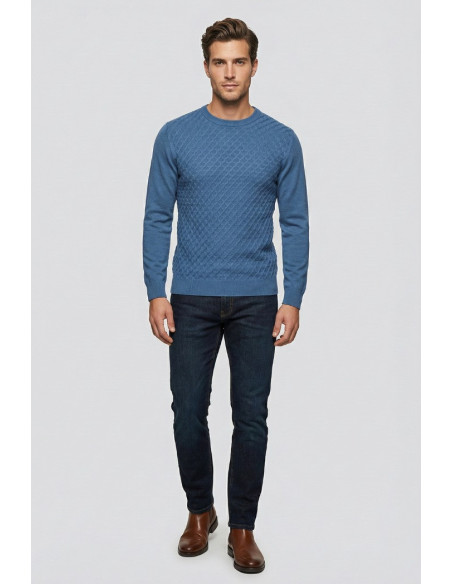 Nerovago maglia girocollo in misto viscosa con intarsi 750361 [9b1f118b]
