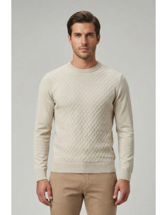 Nerovago maglia girocollo in misto viscosa con intarsi 750361 [62ab07fd]