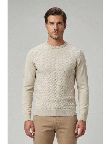 Nerovago maglia girocollo in misto viscosa con intarsi 750361 [62ab07fd]
