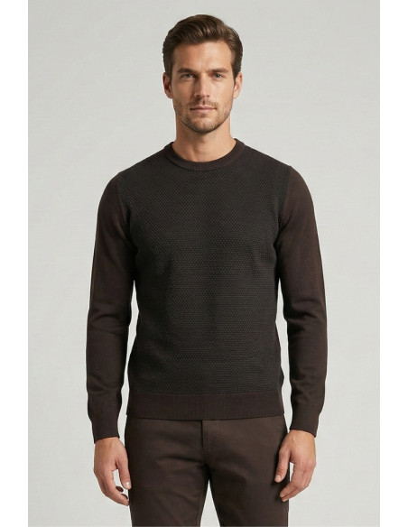 Nerovago maglia girocollo punto nido d'ape in misto viscosa 750301 [67722504]