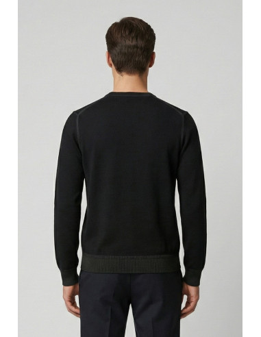 Nerovago maglia girocollo in misto viscosa con contrasti 750051 [2c61d302]