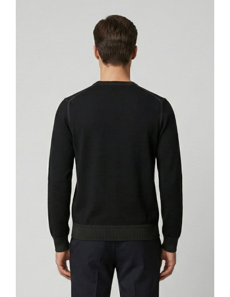 Nerovago maglia girocollo in misto viscosa con contrasti 750051 [2c61d302]
