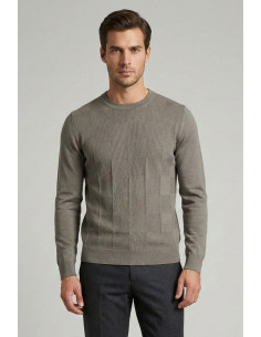 Nerovago maglia girocollo in misto viscosa con lavorazione a quadri 750161 [8a0c1e7a]