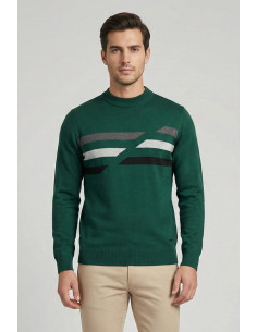 Datch maglia girocollo in misto viscosa con inserti DM9078 [a0961bf2]