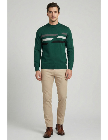 Datch maglia girocollo in misto viscosa con inserti DM9078 [cead99fb]