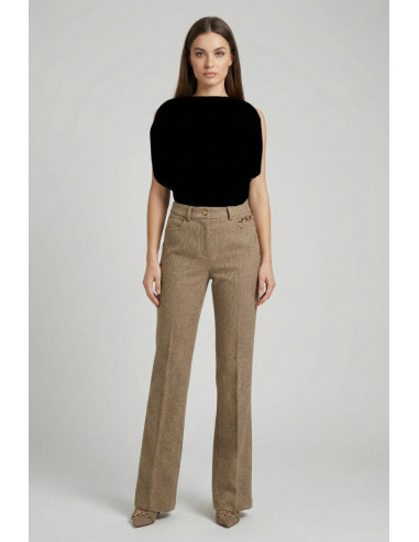 Fracomina pantalone bootcut con vita alta fr25wva014w80501 [ee176934]