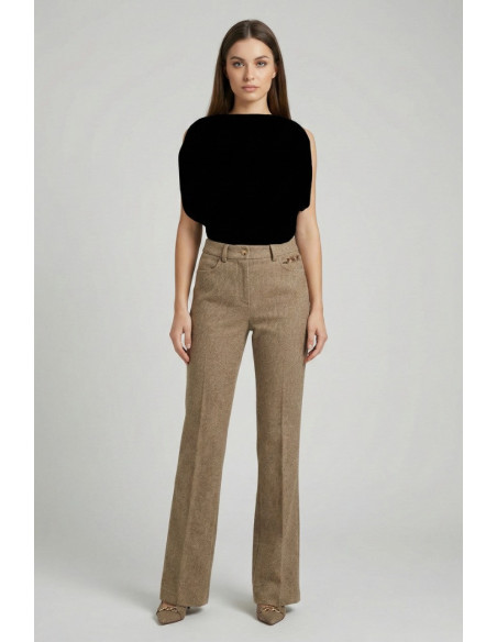 Fracomina pantalone bootcut con vita alta fr25wva014w80501 [ee176934]