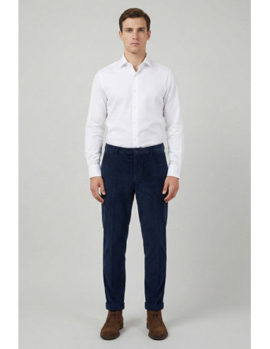 Triple A pantalone chino in velluto con risvolto PT127-2587 [f3c5a2e9]
