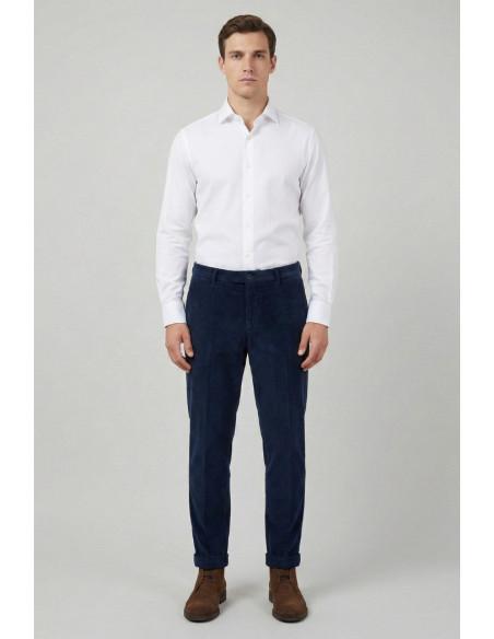 Triple A pantalone chino in velluto con risvolto PT127-2587 [f3c5a2e9]