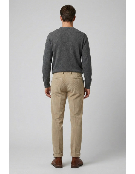 Triple A pantalone chino in velluto con risvolto PT127-2587 [9da712ae]