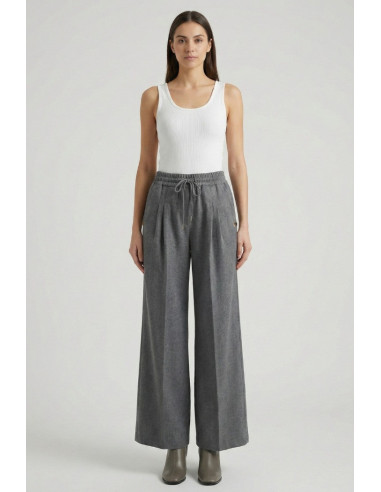 Blash pantalone a gamba larga in flanella di misto viscosa BS9750104 [f9af753d]