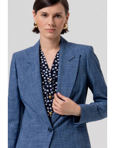 Fracomina blazer regular monopetto in fantasia Principe di Galles fr26sj2001w645o2 [323d59ce] 2