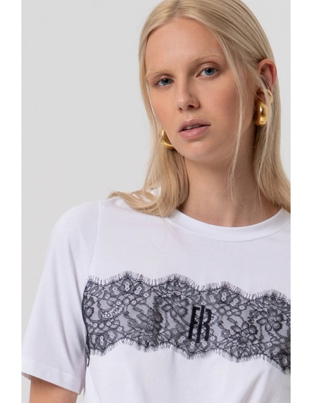 Fracomina t-shirt cropped in jersey con nodo fr26st3028j401g1 [d0555198]
