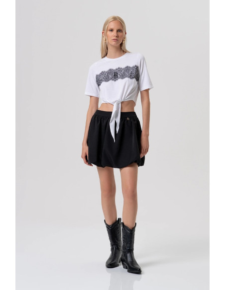 Fracomina t-shirt cropped in jersey con nodo fr26st3028j401g1 [6218d782]