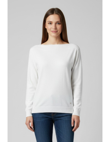 Fresh Flower maglia in misto viscosa con scollo a barchetta ff604 [a24ce0ae]