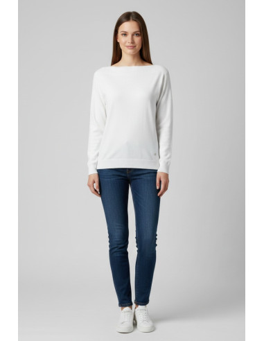 Fresh Flower maglia in misto viscosa con scollo a barchetta ff604 [cc7762a7]