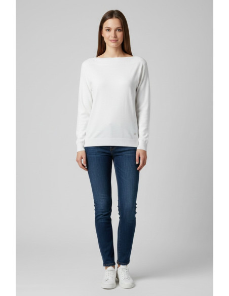 Fresh Flower maglia in misto viscosa con scollo a barchetta ff604 [cc7762a7]