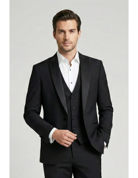 Privat Fashion abito con petto in raso e gilet monetraso-ab213/3p [79d26def]
