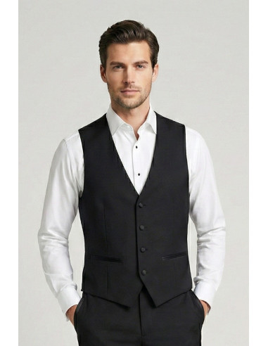 Privat Fashion abito con petto in raso e gilet monetraso-ab213/3p [00e0070d]
