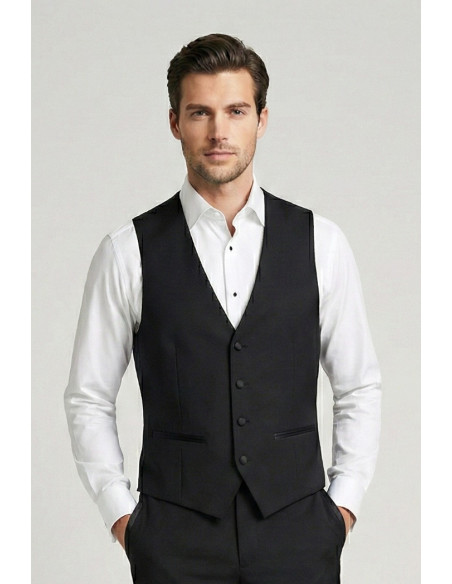 Privat Fashion abito con petto in raso e gilet monetraso-ab213/3p [00e0070d]