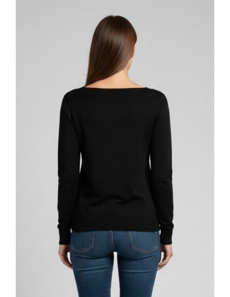 Fresh Flower maglia in misto viscosa con scollo a barchetta ff604 [1209d06a]