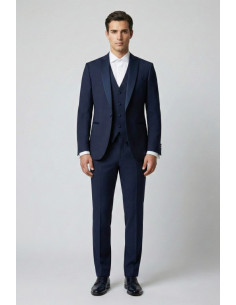 Privat Fashion abito con petto in raso e gilet monetraso-ab213/3p [a7f5ed6c]